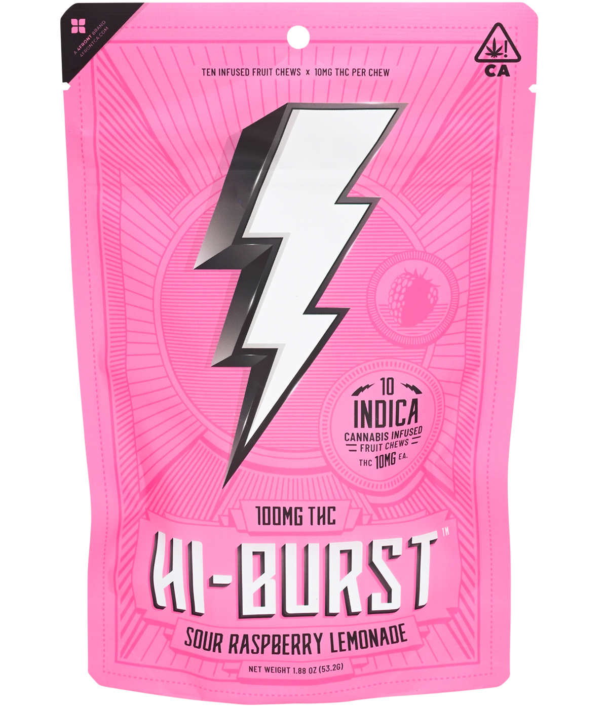 HiBurst Sour Raspberry Lemonade Indica Edibles Nugg Club
