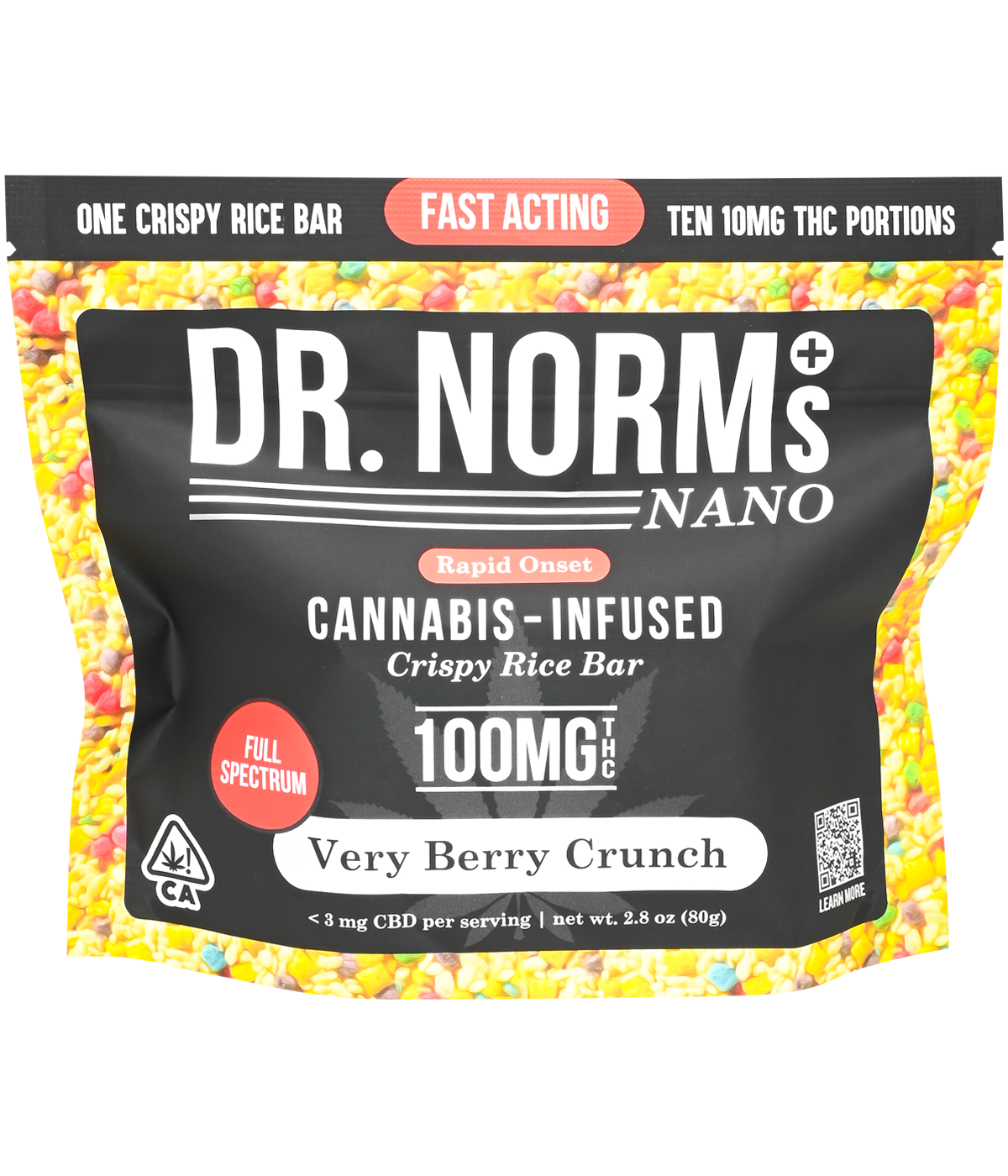 Dr. Norm's Very Berry Crunch Crispy Rice Bar Edibles Nugg Club