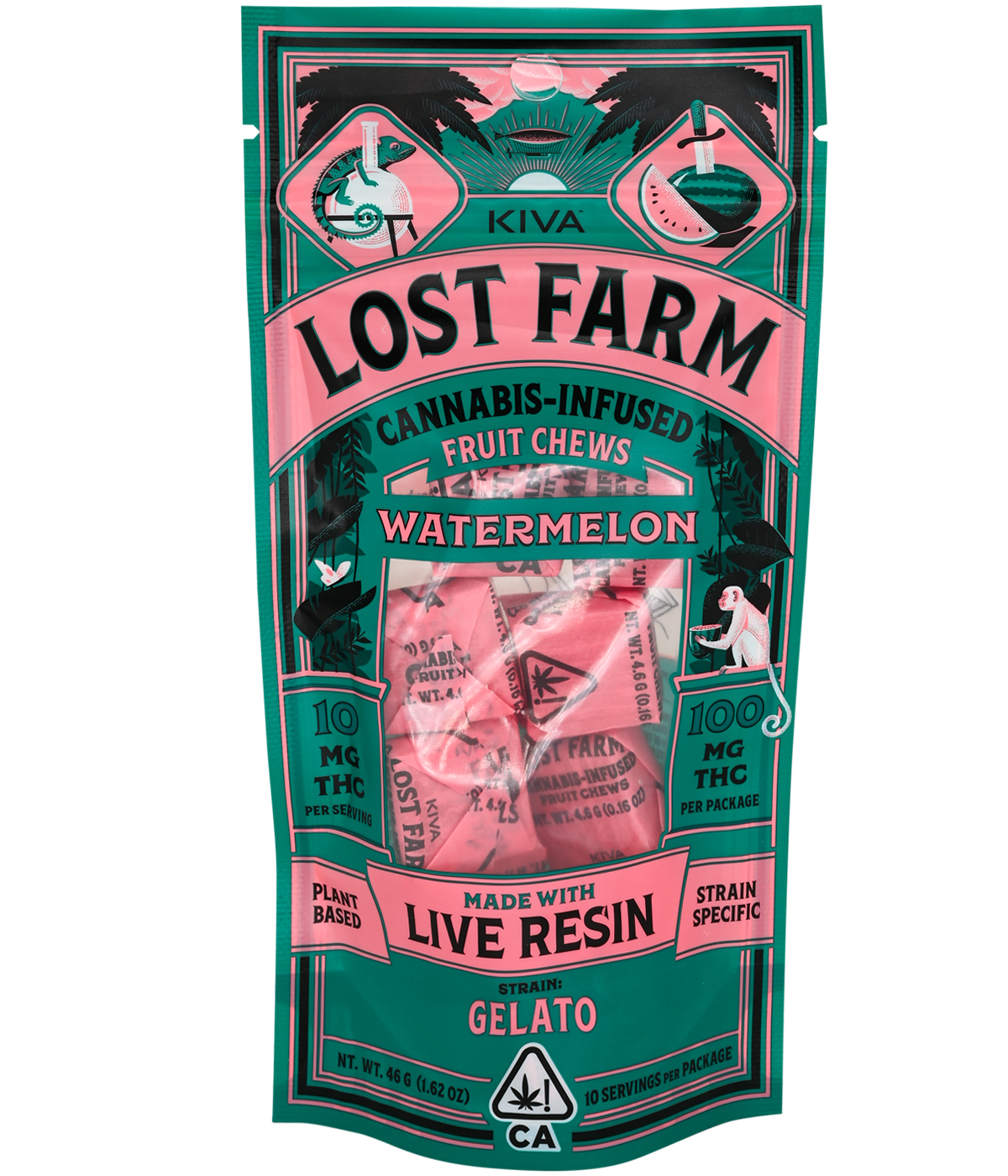 Kiva Watermelon Chews Gelato Lost Farm Edibles Nugg Club